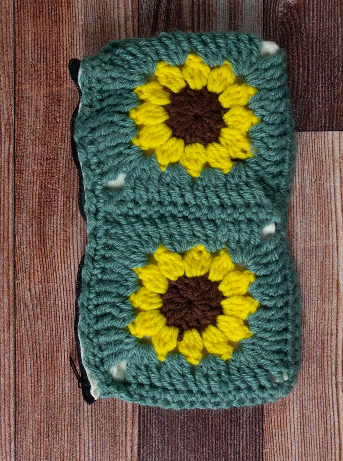 Lined Sunflower Pencil Pouch