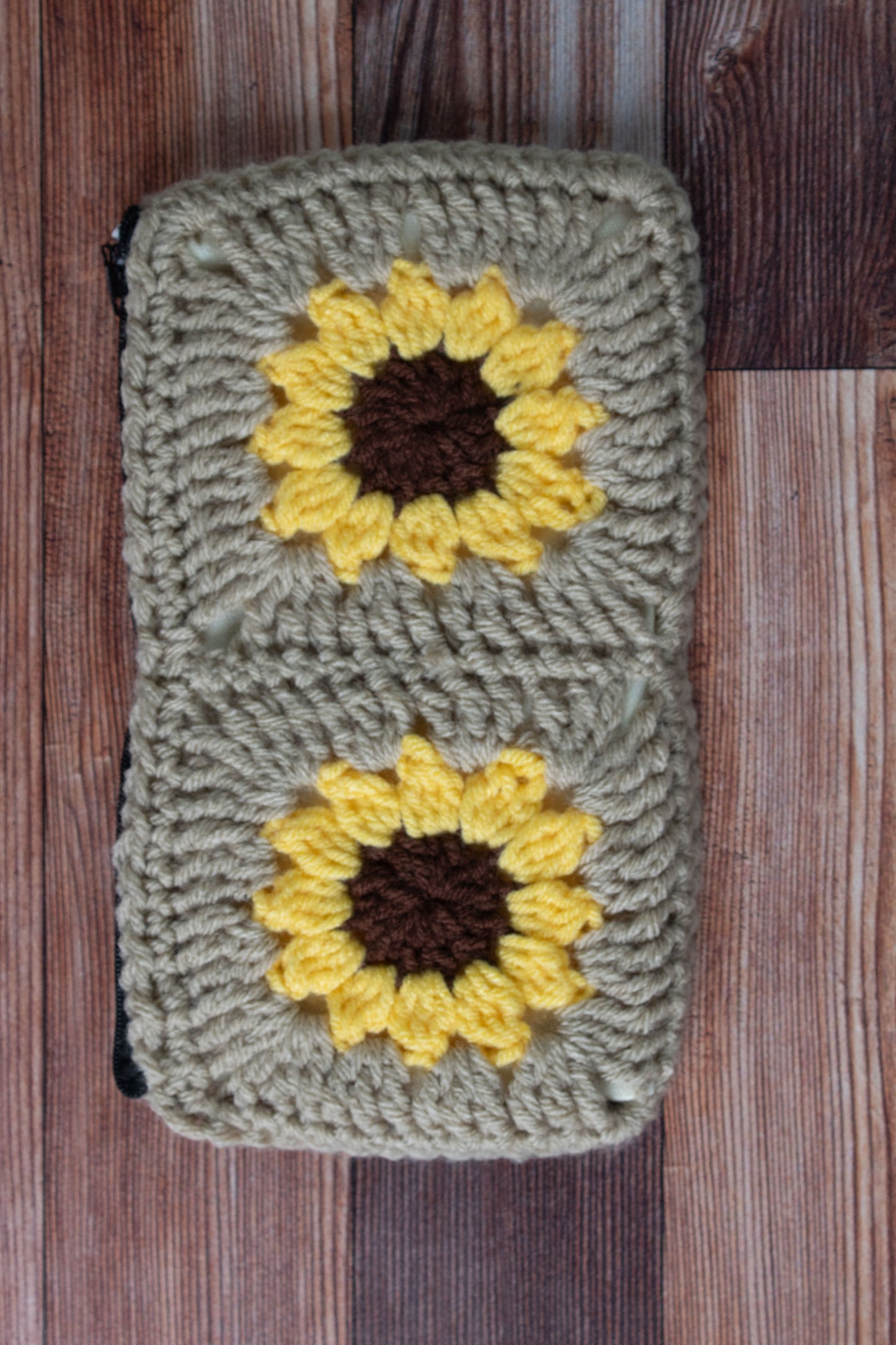 Lined Sunflower Pencil Pouch