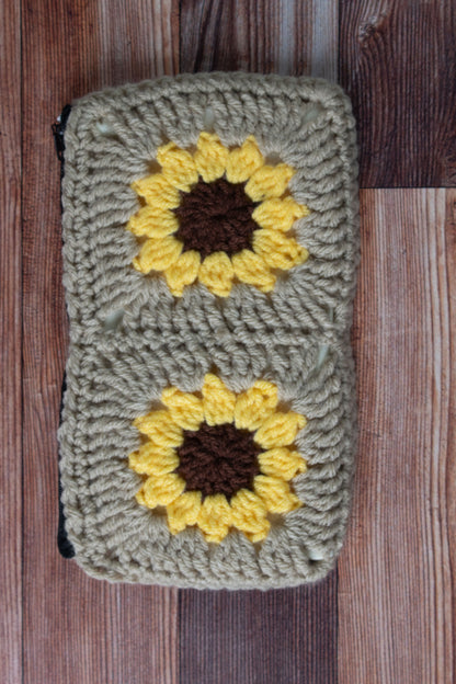 Lined Sunflower Pencil Pouch