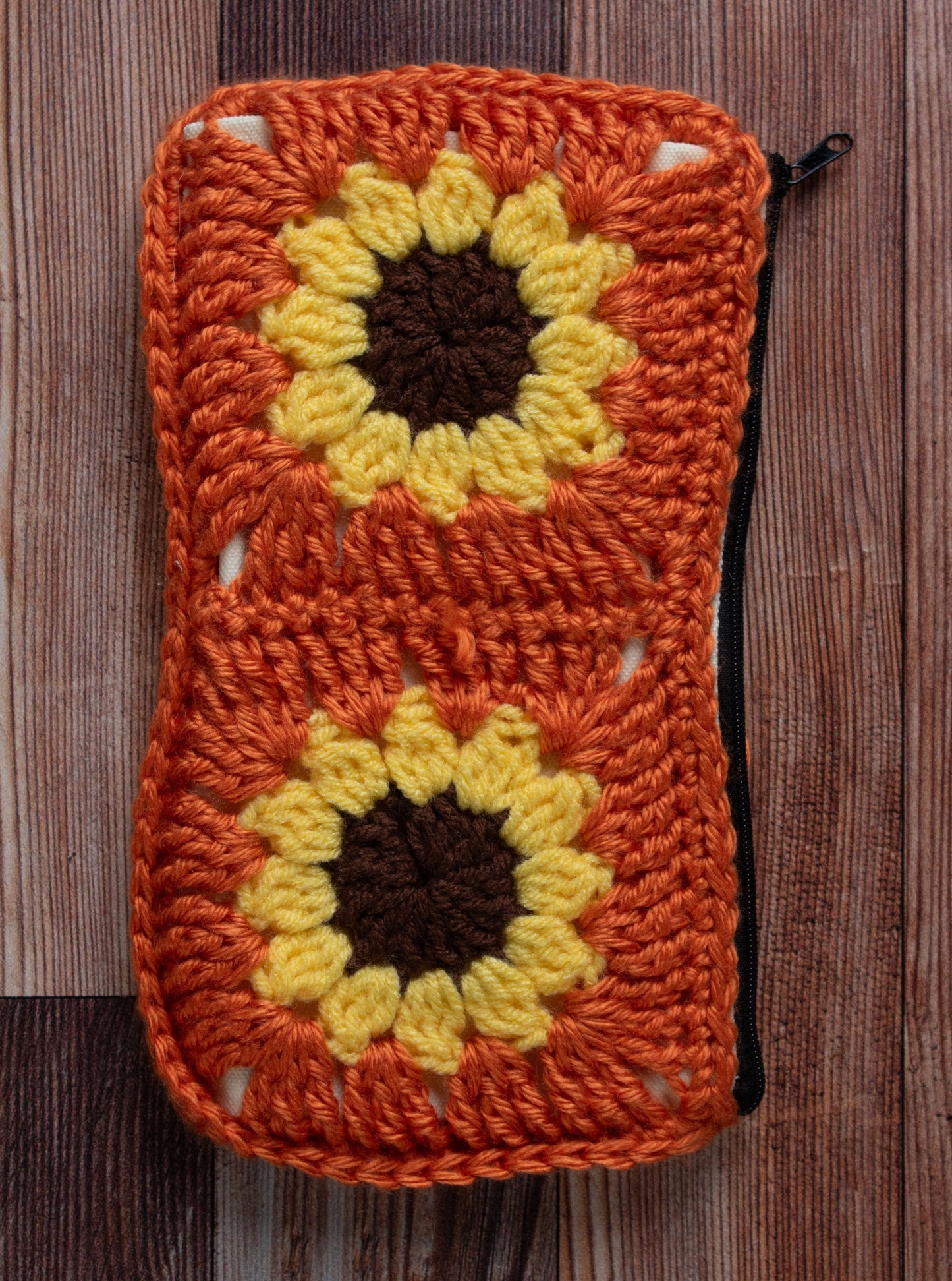 Lined Sunflower Pencil Pouch