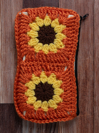 Lined Sunflower Pencil Pouch