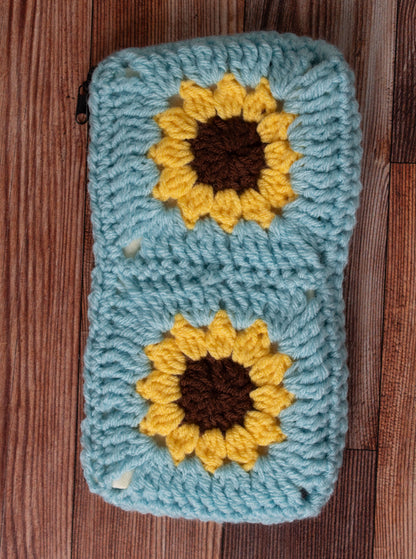 Lined Sunflower Pencil Pouch