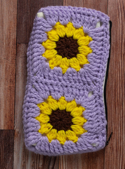 Lined Sunflower Pencil Pouch